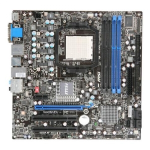MSI 760GM-E51 Socket AM3, AMD 760G, 4*DDR3, SVGA+PCI-E, ATA, SATA+RAID, ALC889 8ch, GLAN, mATX